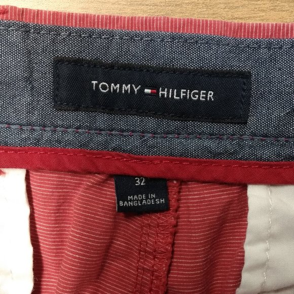 Tommy Hilfiger men's shorts, size 32, Nantucket Red flat front, 100% cotton - Picture 4 of 5